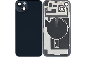 NuFix Back Glass Replacement for iPhone 14 6.1" Battery Door with NFC Wireless Charging Coil Flashlight Flex and Metal Plate 