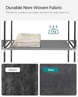 SONGMICS Clothes Wardrobe Portable Closet with 4 Hanging Rails Grey 170 x 45 x view 5