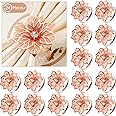 Hotop 24 Pcs Napkin Rings Rose Gold Flower Napkin Holder Hollow Out Serviette Rings for Wedding Mother's Day Gather Prom Party Table Decoration