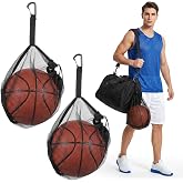 Matwsec 2PCS Single Soccer Ball Bag Mesh Ball Bag for Basketball 15.7x13.7in
