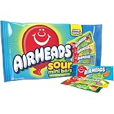 Airheads Sour Mini Candy Bars, Taffy Variety Pack, 12 Oz Bag | Individually Wrapped Bulk Candy, Three Assorted Flavors