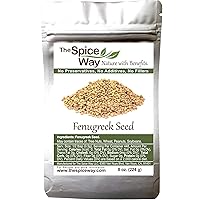 The Spice Way Fenugreek Seeds - Whole ( 8 oz ) great for Indian curry seasoning