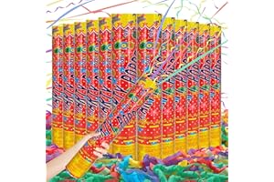 FIEKEICC Confetti Cannon 12Inch Multicolor confetti popper party streamer Biodegradable 12Pack Party Popper Streamer Shooters for Weddings Birthdays Graduations Baby Showers Christmas New Year Celebrations