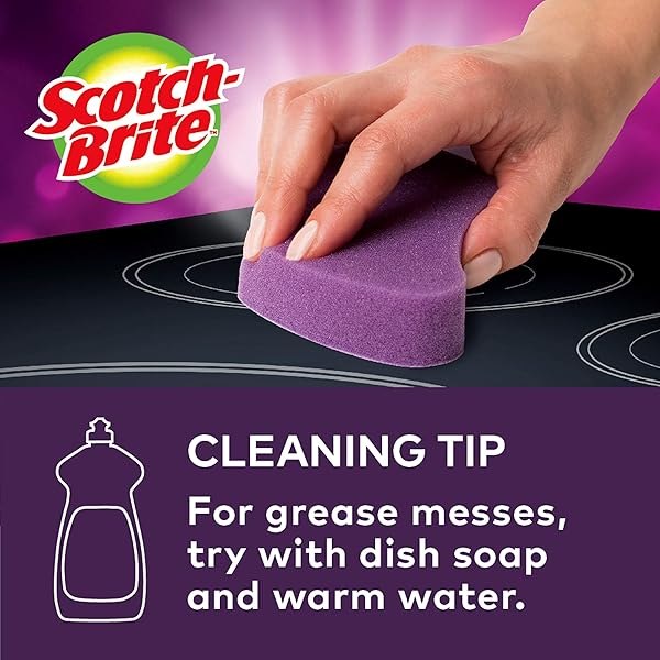SCOTCH-BRITE™ GLASS COOKTOP PADS , 5.1INX3.0 IN X0.9 IN , ( 129MM X 76MMX 22MM) EA