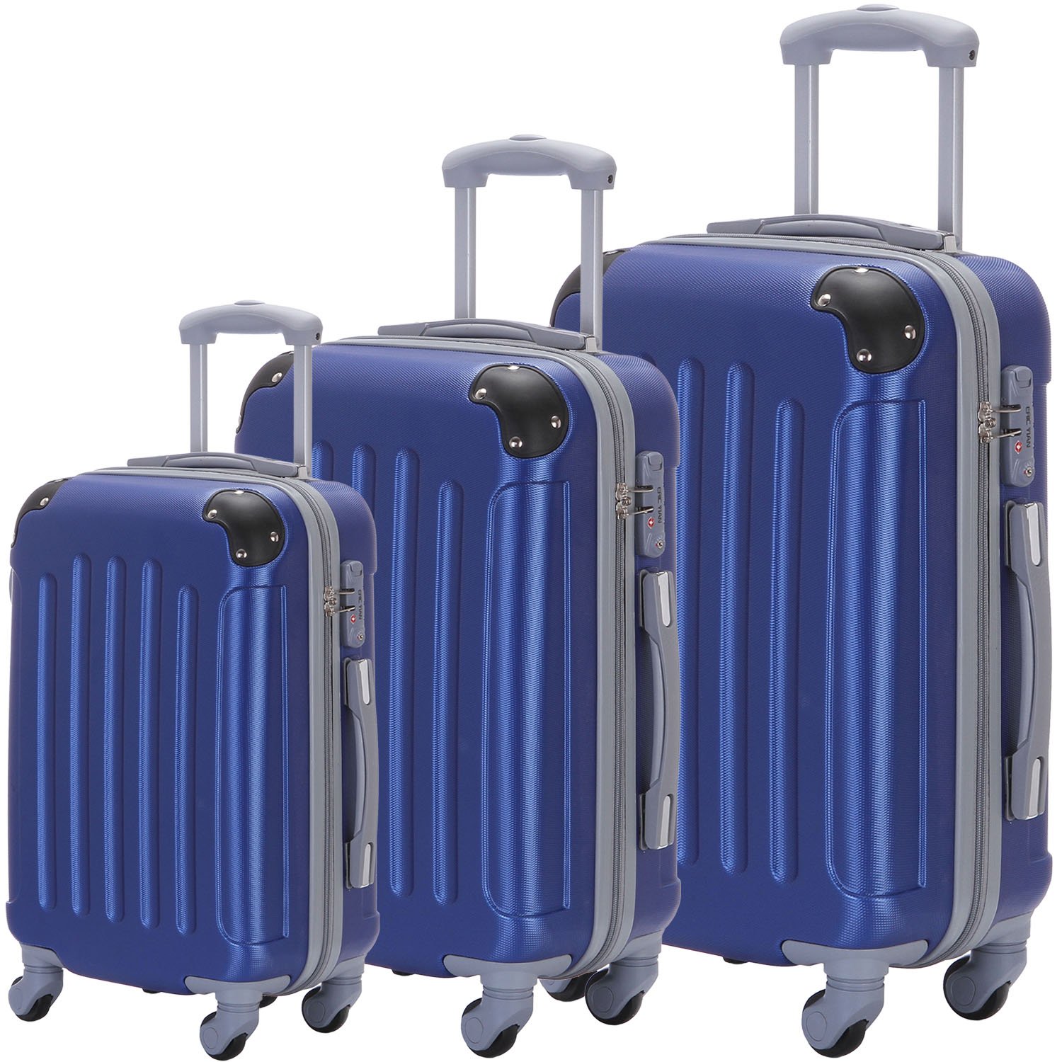 Suitcase 3Piece ABS Luggage Set Trolley Spinner Hardshell Durable