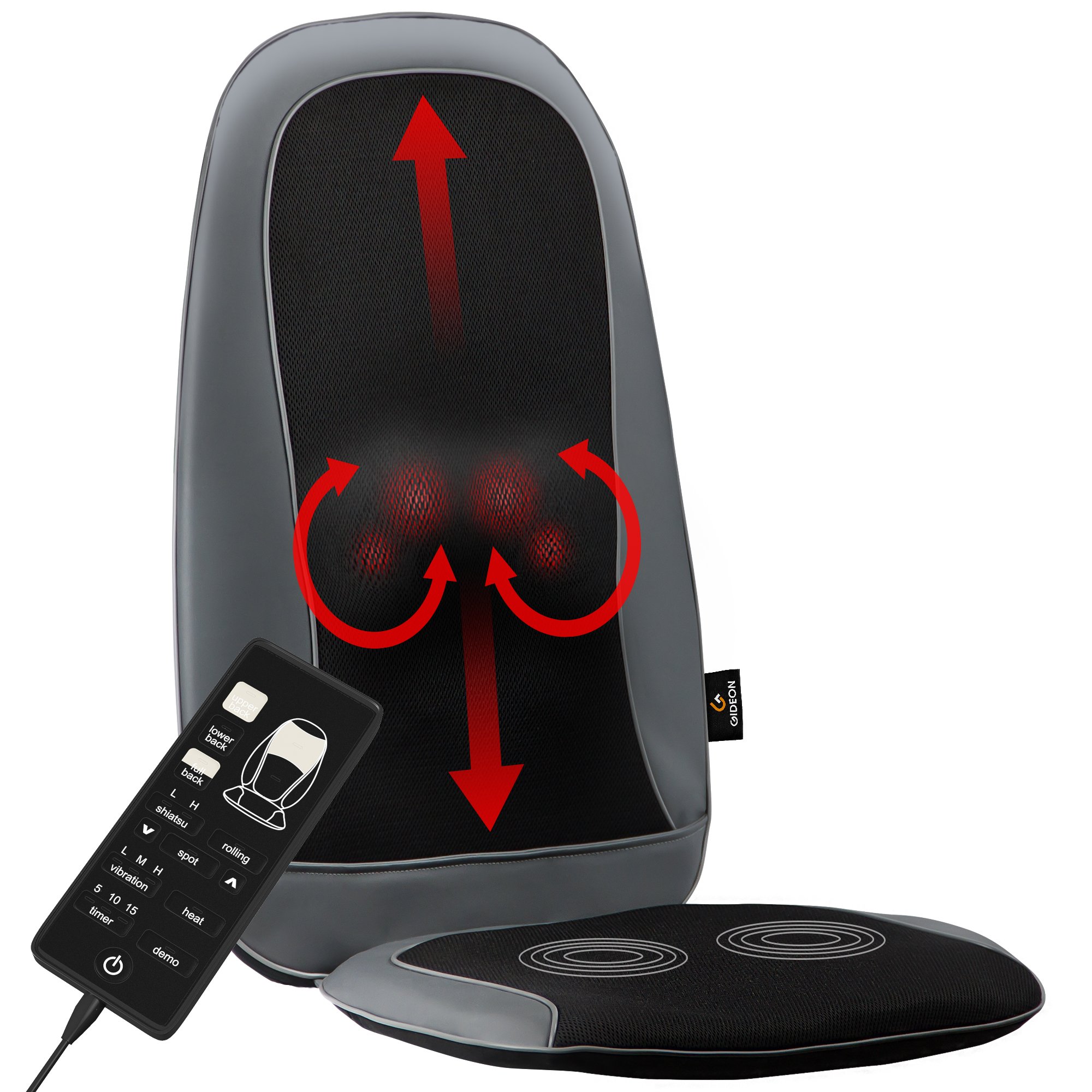 Customizable Massaging Cushion With Heat/Shiatsu Deep Kneading Full