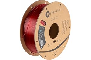 Polymaker PolyLite 3D Printer PETG Filament Translucent Red 1.75mm 1kg, Legacy PETG Formula, Reliable Everyday Filament, Stro