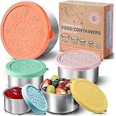 Everusely - Stainless Steel Containers with Lids - Set of 5, Bright Collection - Leakproof Stainless Steel Food Containers -
