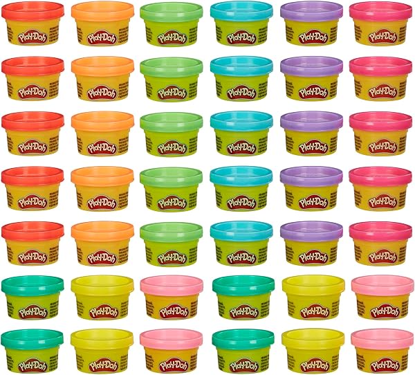 Play Doh Bulk Handout 42-Pack of 1-Ounce Modeling Compound Cans, Back to School Gifts, Prizes, & Party Favors, Kids Arts & Cr