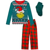 Pajama Set For Kids With Fuzzy Socks - Sonic, Hello Kitty, Super Mario, Hot Wheels, Grinch - Boys Girls 2 Piece Pajama Sets