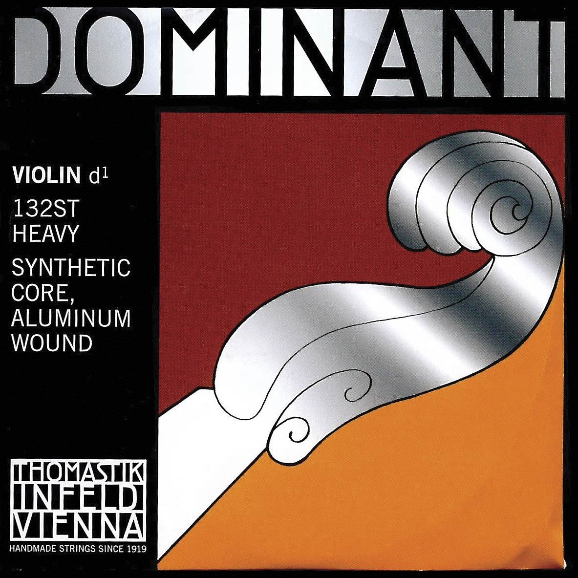 Thomastik 132ST Single string for Violin 4/4 Dominant - D-string Synthetic Core, Aluminium Wound, Strong