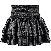 JESKIDS Girls Metallic Skirts Shiny Sparkly Sequin Cheerleaders Skirt