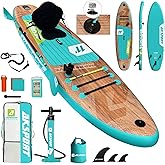 AKSPORT 11' Inflatable Stand-Up Paddle Board with Upgraded SUP Accessories Kit | Extra Wide 34" Design | Non-Slip Deck | Premium SUP Board for Adults & Youth of All Levels