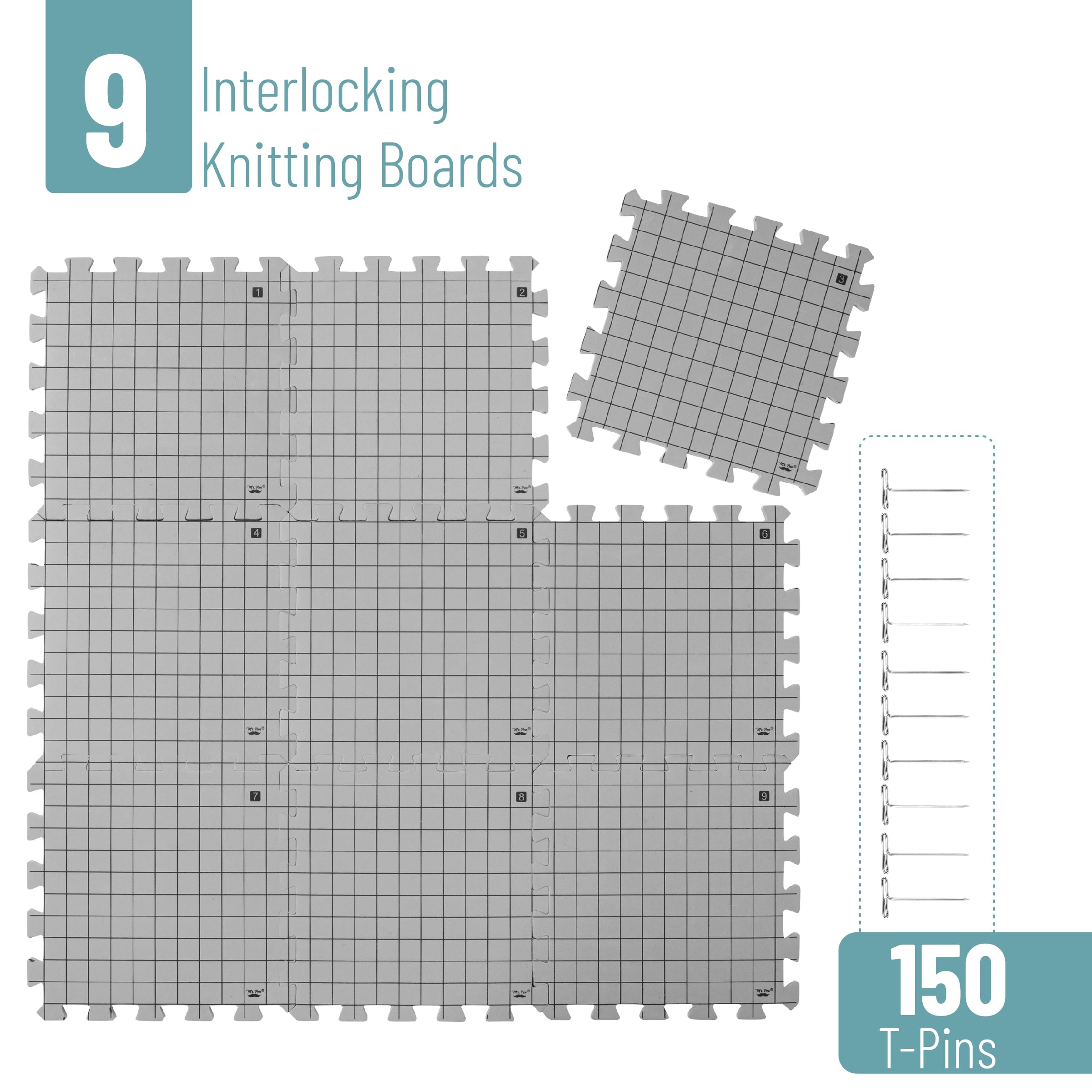 Mr. Pen- Blocking Mats for Knitting & Crochet Projects, 12