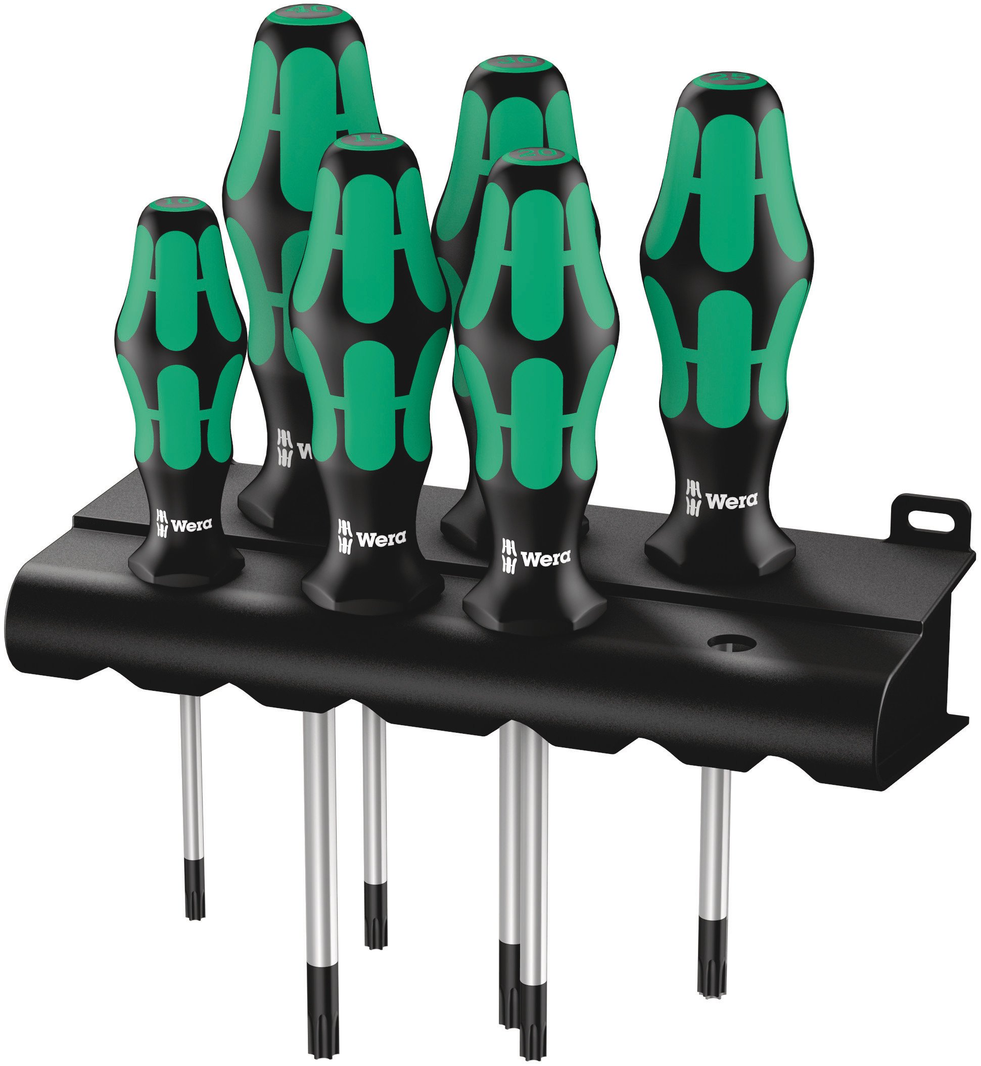Wera 367/6 TORX® Kraftform screwdriver set with rack, 6pc, 05028062001,Multi-colour,315 x 155 x 40 mm