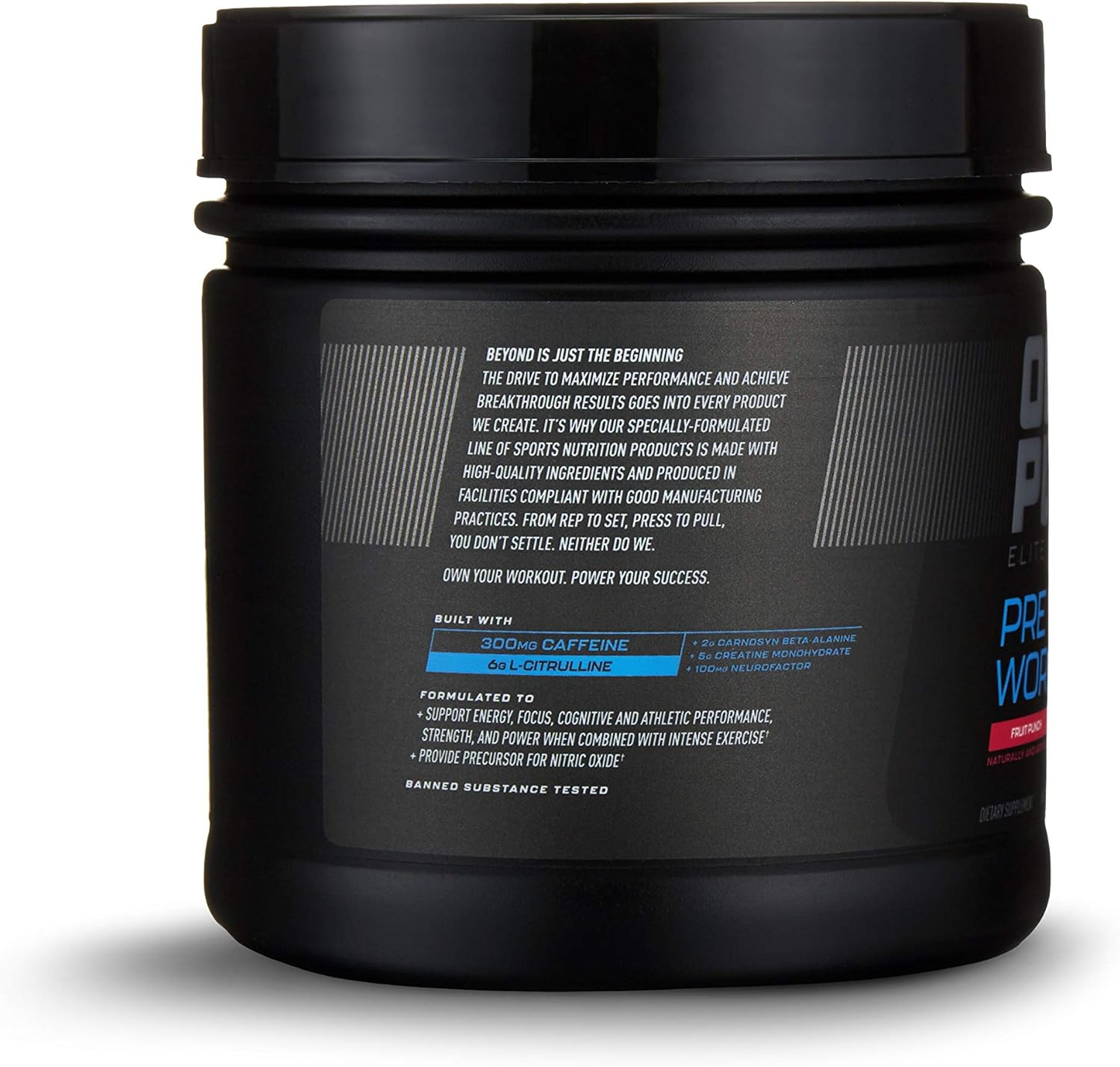 OWN PWR Elite Series Pre Workout Powder, Fruit Punch, 25 Servings, Keto Friendly, 5G Creatine, 2G Beta Alanine (as CarnoSyn), 300 mg Caffeine & more: Health & Personal Care