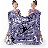 RKAOZJI Gymnastics Blanket for Girls & Women, Flannel Throw for Gymnasts Team, Gymnastics Gift Idea (Purple,50"x60")