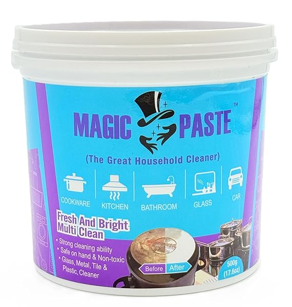 MAGIC PASTE™ ALL-PURPOSE CLEANING PASTE – 16 OZ. – FOR DISHES, KITCHEN SINKS, SHOES, METAL, CERAMIC, GLASS STOVETOPS, CAR WHEELS & MORE