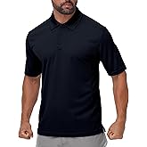 Men‘s Quick Dry Tactical Polo Shirt 4-Way Stretch Work Polo with Pen Pocket Sun Protection Moisture Wicking for Golf Hiking