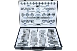 Axelord 110PCS Tap and Die Set, Metric Size M2-M18 Standard Threading Tool with Adjustable Handles, Accessories and Storage C