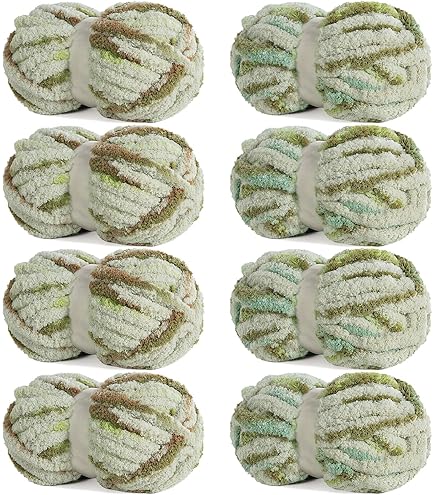 Light Purple Chunky Chenille Yarn For Crocheting, Bulky Thick Fluffy Yarn For Knitting,Super