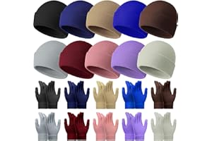 Shyyween 20 Pcs Kids Hats and Gloves Winter Bulk Thick Thermal Beanie with Full Fingers Gloves Gift Sets for Boys Girls