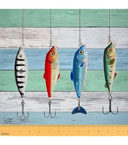 fabric with fish hooks Colorful by the Yard, Fish Hook Fishing Upholstery Fabric, Western Rustic Farmhouse Decorative Fabric, Cabin Lodge Decor DIY Indoor Outdoor Fabric for Quilting Sewing, 2 Yards, Blue Daiwa RG1355 Auto Cast fishing legend 100% cotton fabric machine Length:7-2