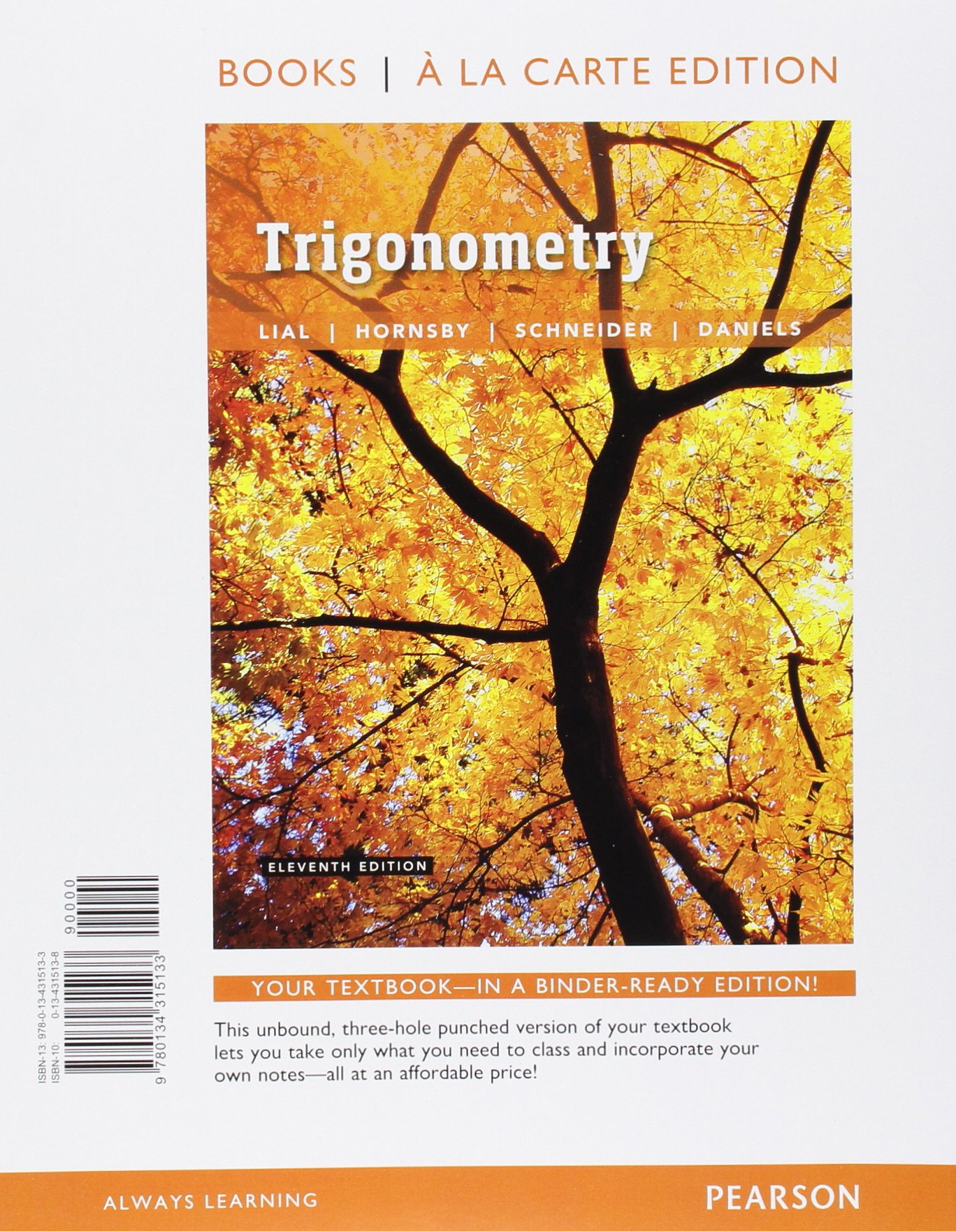 Trigonometry, Books a la Carte Edition (11th Edition) Loose Leaf – Jan 14  2016