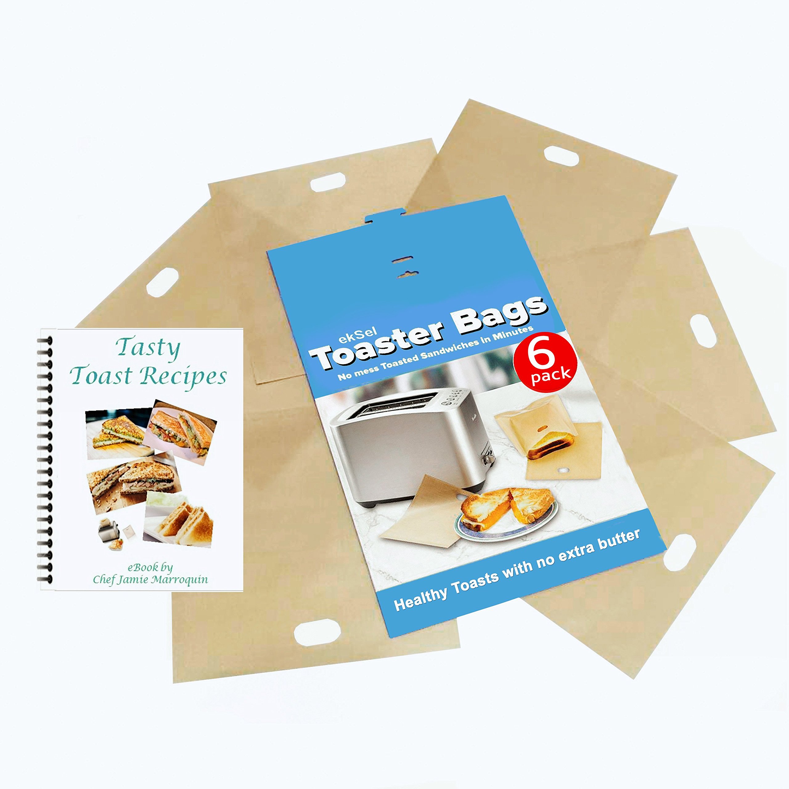 ekSel Non Stick Reusable Toaster Bags, Pack of 6 713179438856 eBay
