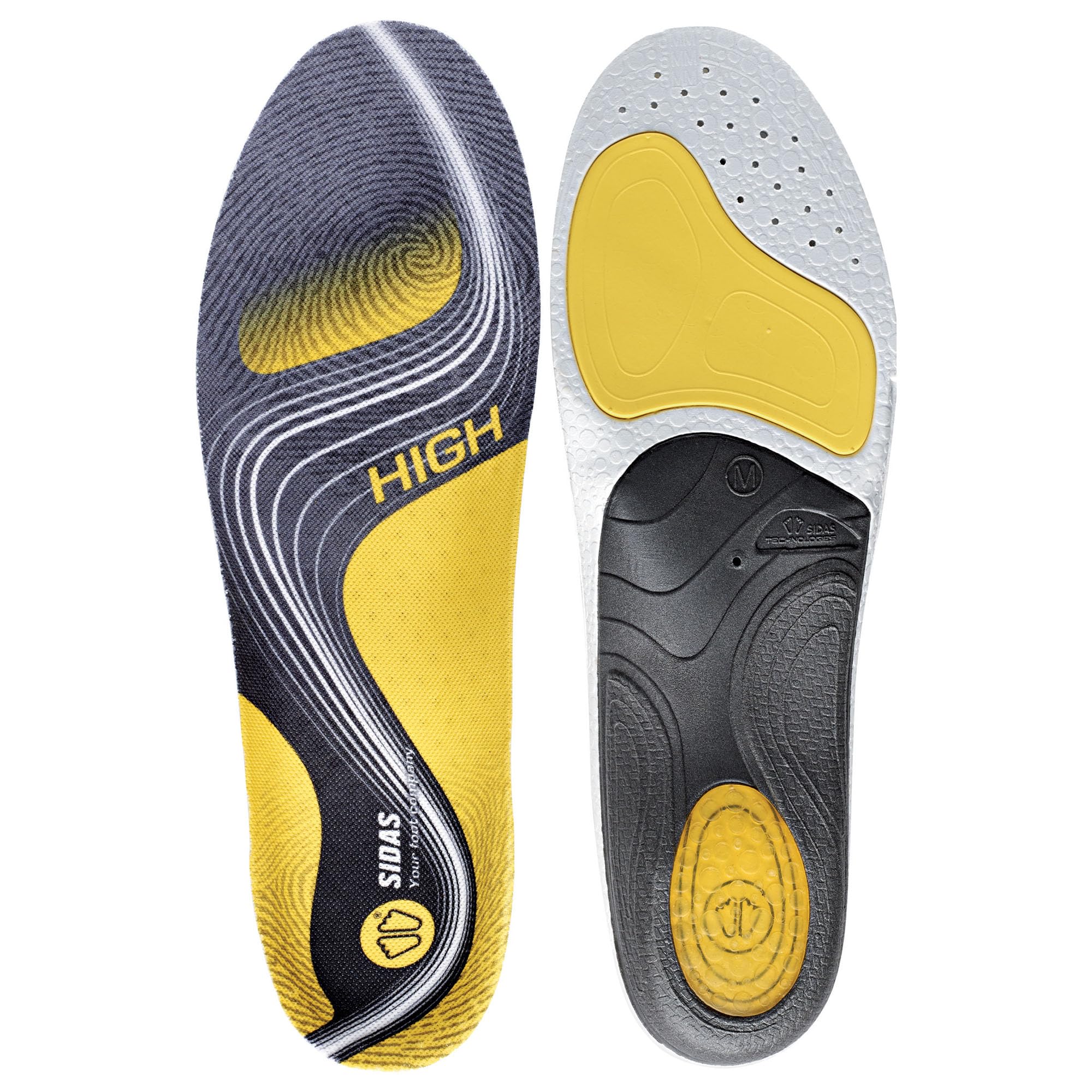 Sidas 3FEET Activ' High Insoles - Yellow/Black, XXL: 12-13