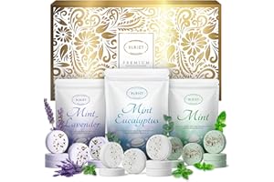 BLRIET Shower Steamers Aromatherapy 18 Pack Gifts for Women Birthday Christmas Stocking Stuffers White Elephant Natural Essential Oils Stress Relief Mint Lavender Relaxation for Mom her him Men Teens Adults