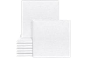 DEKIRU Upgraded 12 Pack Acoustic Panels Sound Proof Foam Panels Sound Proof Padding, 12"X12"X 0.4" High Density Bevled Edge Sound Panel, Idea for Acoustic Treatment & Wall Decoration (White)