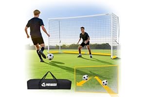 Patiassy 12x6FT Soccer Goal with Rebounder Net, 2 in 1 Training Soccer Equipment for Backyard Practice, Durable Metal Frame, Easy Setup, Portable with Carry Bag