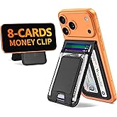 TopMade for MagSafe Wallet with Money Clip, Strongest Magnetic Card Holder for iPhone 17/16/15/14/13/12 Series, for iPhone Wallet with Adjustable Stand, ID Window, RFID Blocking, Black