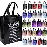 QsiuYbng 30 Pcs Staff Appreciation Gifts Bulk Bags with Handles Reusable Thank You Bags for Coworker Employee Teacher Laser Metallic Film Gift Bag for Staff Christmas Gifts Bulk(10 Colors)