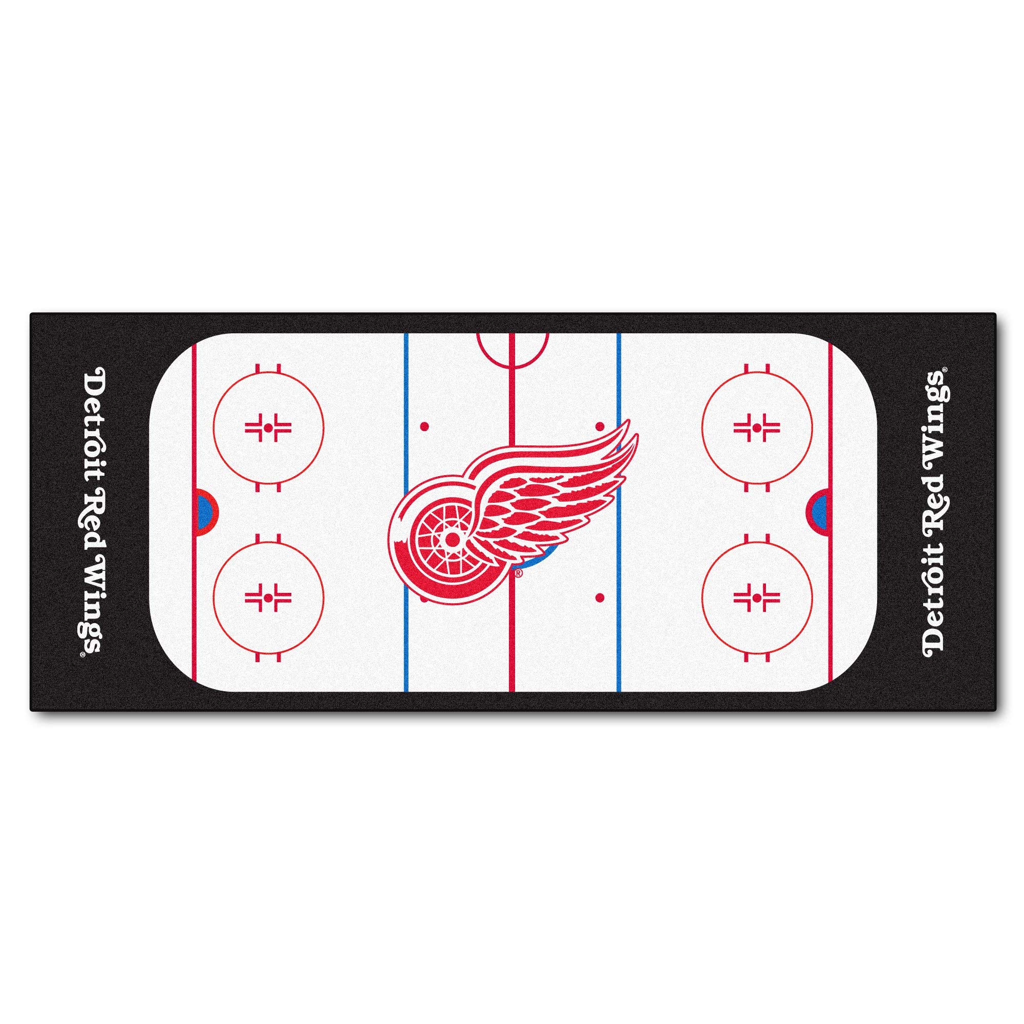 2'5 x 6' Red Wings Runner Rug Ice Hockey Rink Rug Runner XL Area Rug Entryway Entrance Bedroom Livin