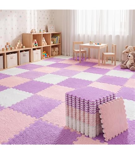 Amazon.com: Amylove 36 Pcs Foam Interlocking Carpet Tiles,White
