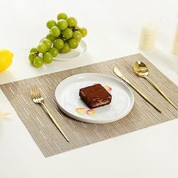 Leetaltree Light Brown Placemats Set of 12 - Heat