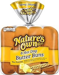 Nature's Own Hot Dog Butter Buns, Soft White Bread Hot Dog Buns, 8 Count