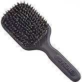 Kent AH13G Airhedz Pro Pure Bristle Paddle Brush (Medium, Grey) Detangler Brush for Curly, Thick, or Wet Hair - for Smoothing and Finishing