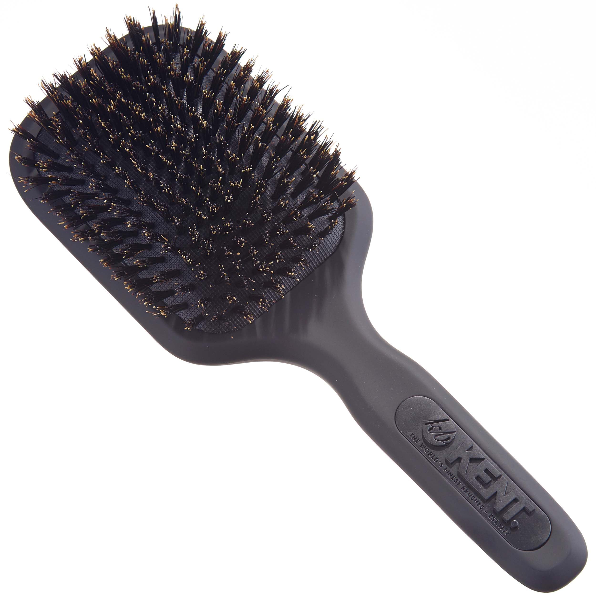 Kent Brushes AirHedz Hairbrush, Medium Pure Bristle Paddle Brush AH13G, Suitable For Medium And Long Hair and Long Bobs, Perfect For Smoothing And Finishing, Pure Bristle Paddle Brush