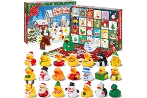 ANGGIKO 2024 Advent Calendar Christmas Rubber Ducks, Christmas Ducks 24 Days Surprises Countdown Gift for Toddlers Boys Girls, Christmas Party Favor Gifts, Christmas Countdown Calendar Rubber Ducky Bath Toys