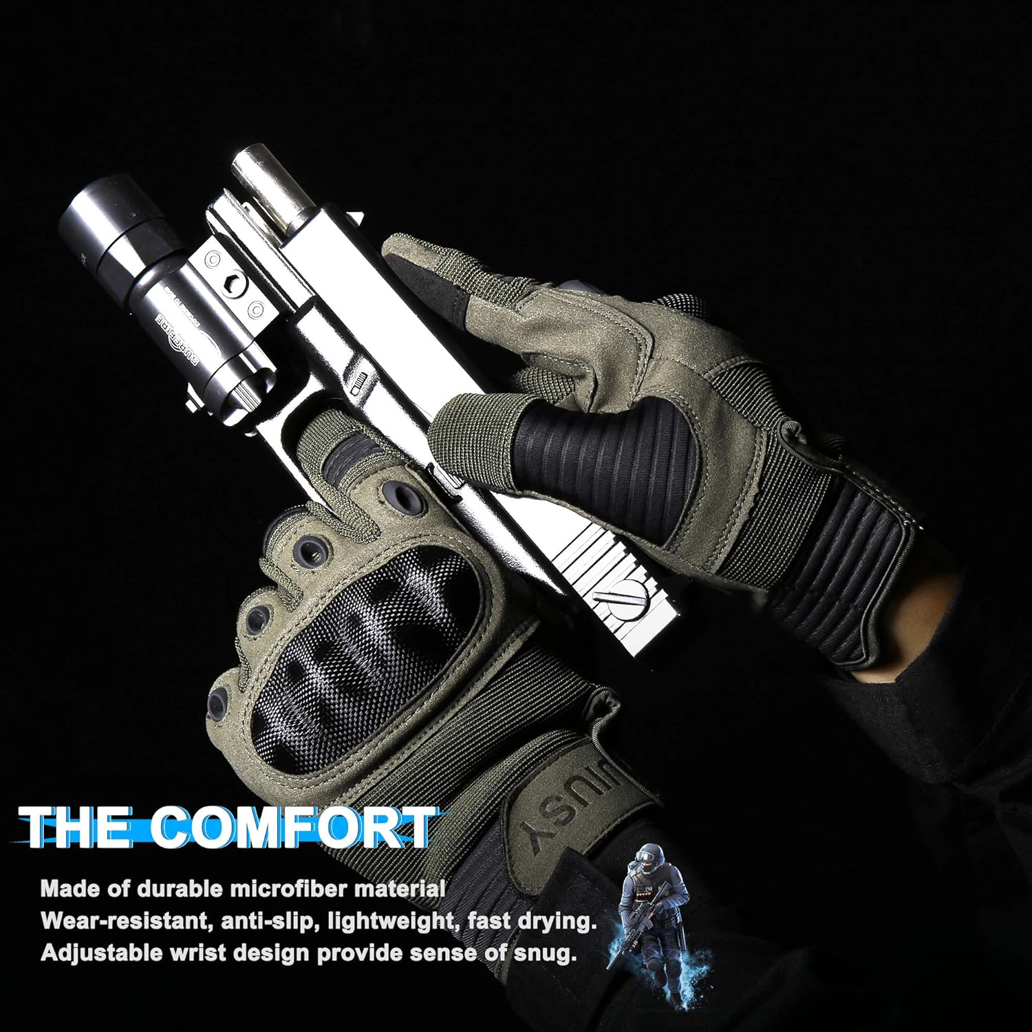 WTACTFUL Touch Screen Airsoft Full Finger Gloves for Motorcycle Cycling Motorbike ATV Hunting Hiking Riding Camping Work Sports Gloves : Sports & Outdoors