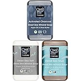 One With Nature Dead Sea Soap 7oz Variety 3Pk-Dead Sea Mud, Activated Charcoal, and Dead Sea Salt-Detoxifying and Exfoliating Soap Bars with Dead Sea Salt for Face & Body, for Men & Women