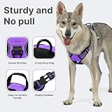 Belababy Dog Harness Front Clip No Pull Reflective Adjustable Purple S view 3