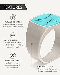 RTZN® Mens Turquoise Ring — Premium Silver