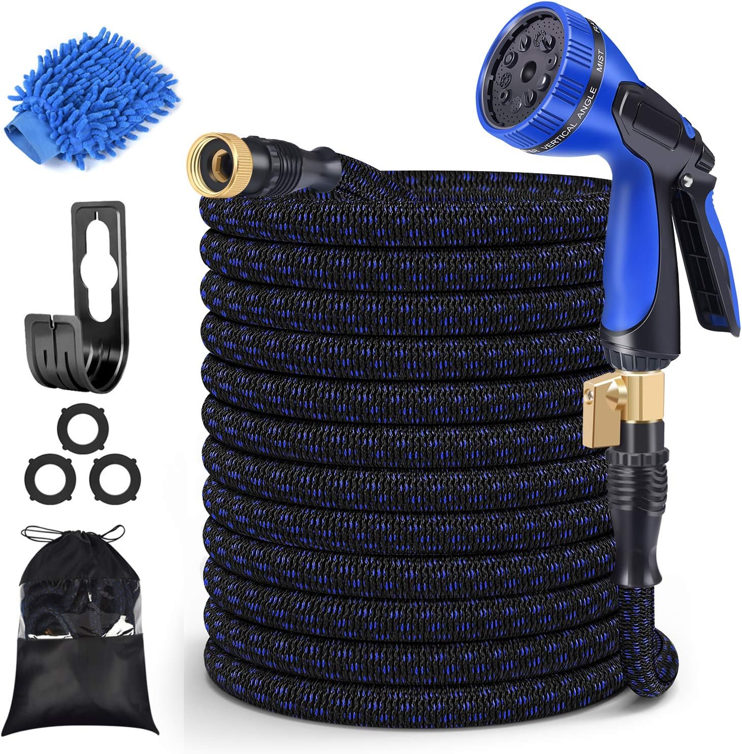 MURLONG Garden Hose 100ft Expandable Water Hose with 10 Function Spray Nozzle,Leakproof Lightweight Flexible Water Hose with Solid Brass Fittings,Extra Strength 3750D Durable Gardening Flexible Hose: Home Improvement