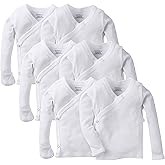 Gerber Baby 6-Pack Long-Sleeve Side-Snap Mitten-Cuff Shirt
