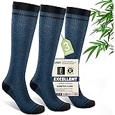 Iambamboo Compression Socks Women & Men, 15-20 mmHg Bamboo Viscose Knee High Soft Support for Flying Travel Daily