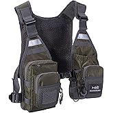 BASSDASH FV08 Ultra Lightweight Fly Fishing Vest for Men and Women Portable Chest Pack One Size Fits Most